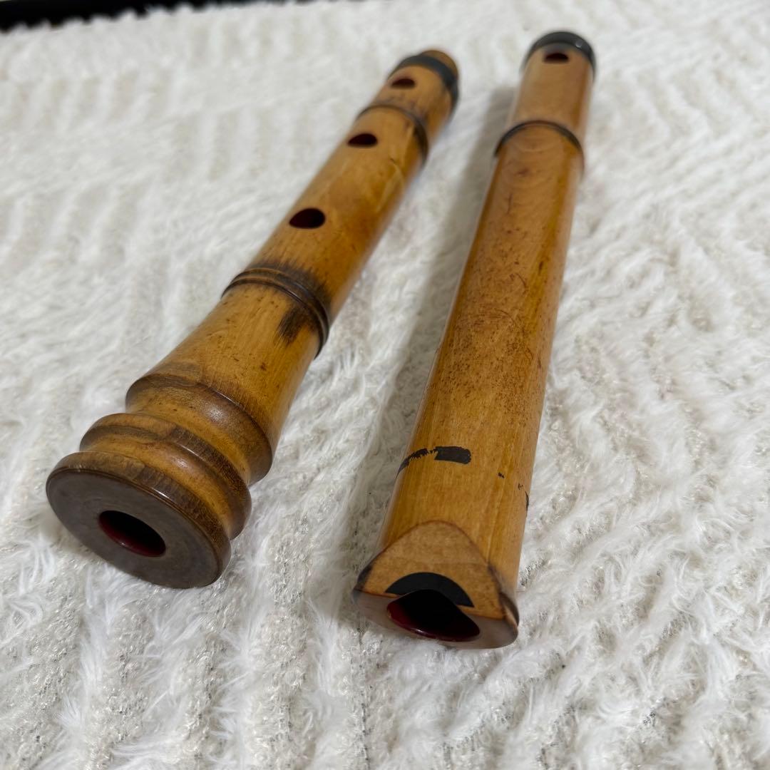 【美品】都山流 虚竹 一尺八寸　尺八本体　墨刻印