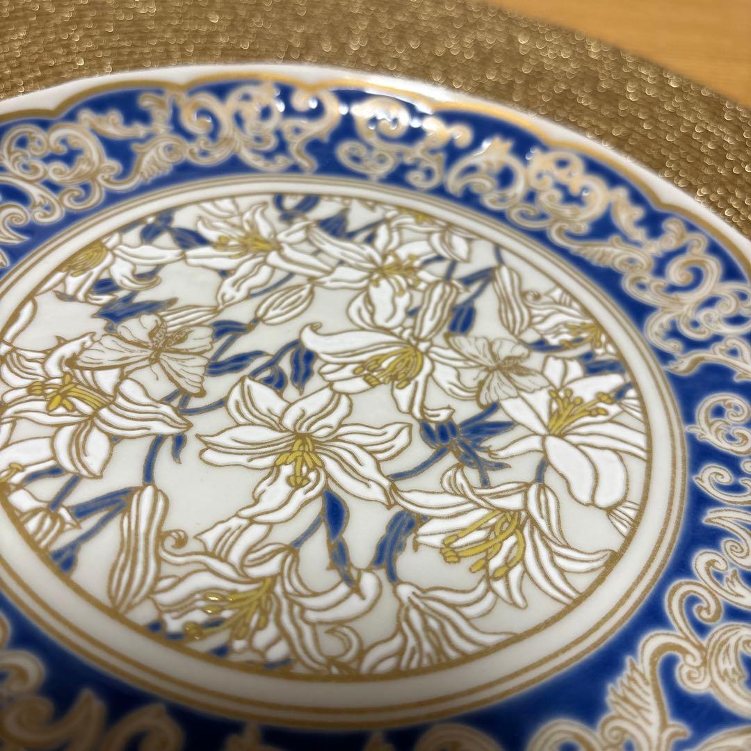 【限定値下】アフタヌーンティーナタリーレテコラボ 品九谷焼大皿/日本製/ゆり花