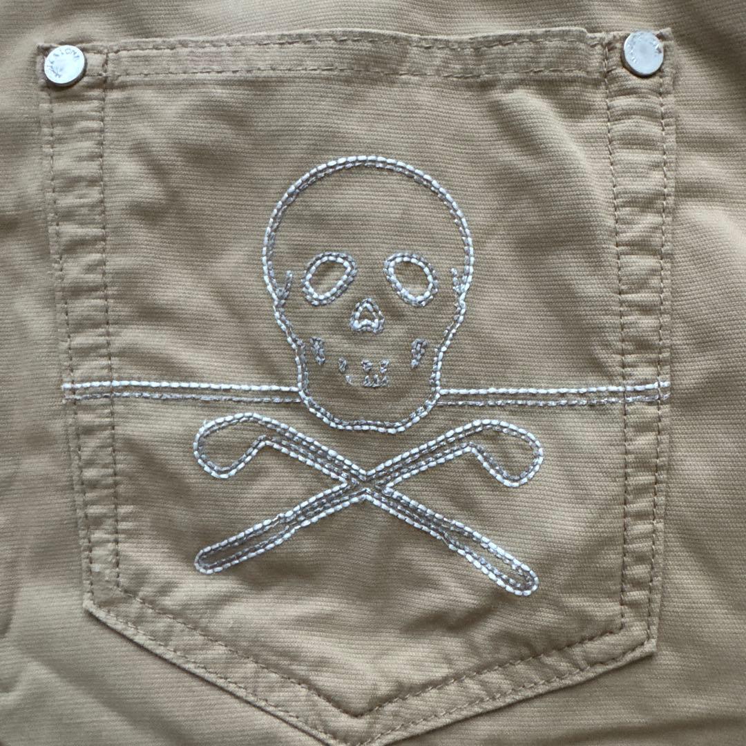 MARK & LONA ベージュ スカル刺繍 ゴルフパンツ