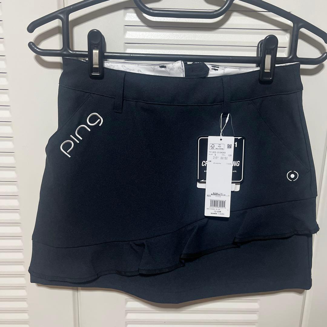 PING ネイビー フリル ゴルフスカート