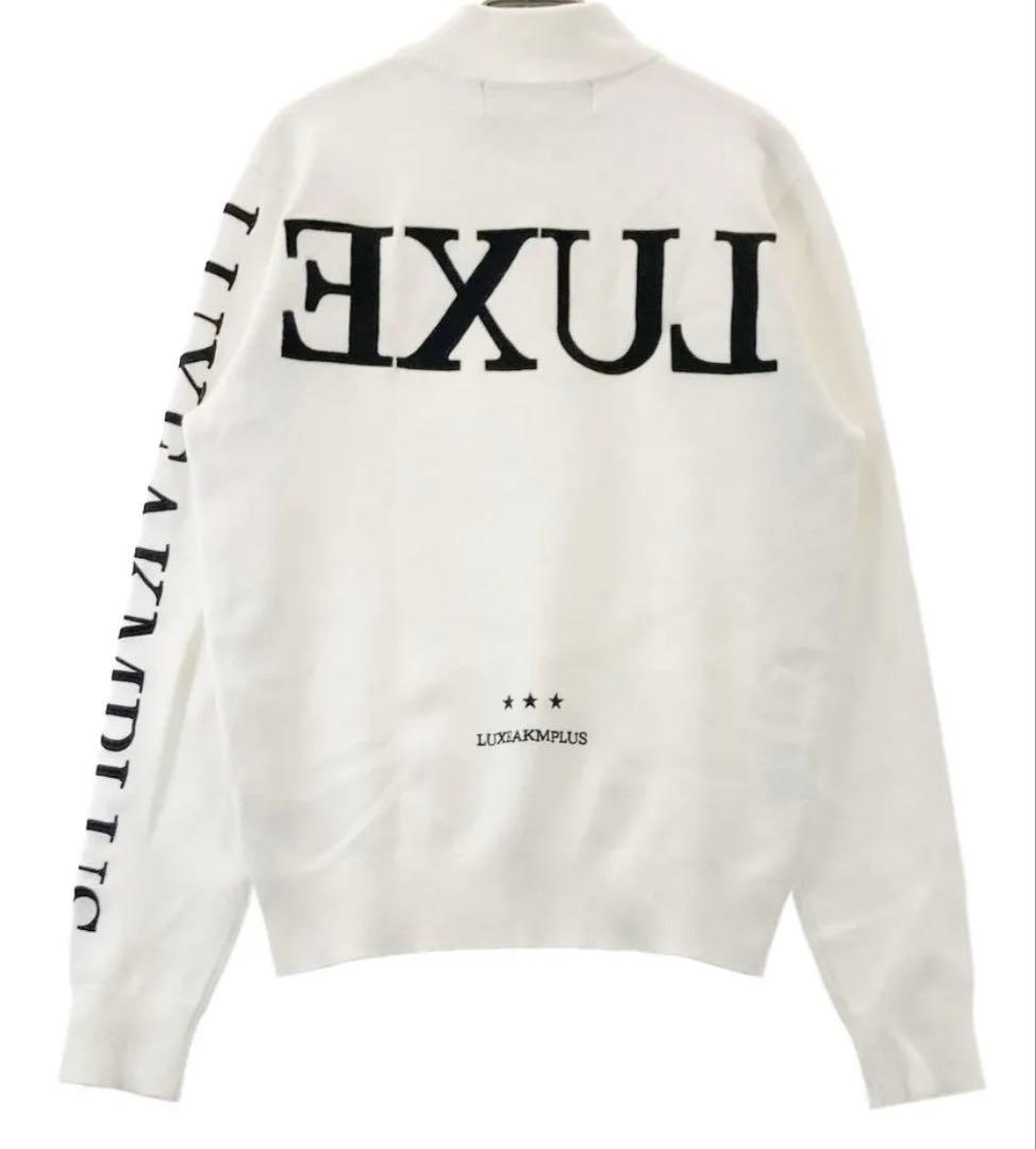 LUXE AMPLUS ホワイトタートルネックニット