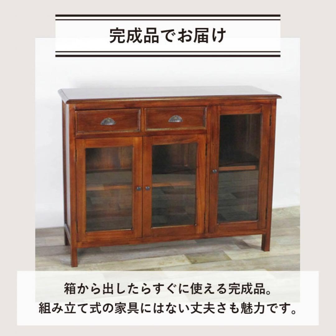 J 新品 アジアン キャビネット サイドボード リビングボード 本棚 食器棚
