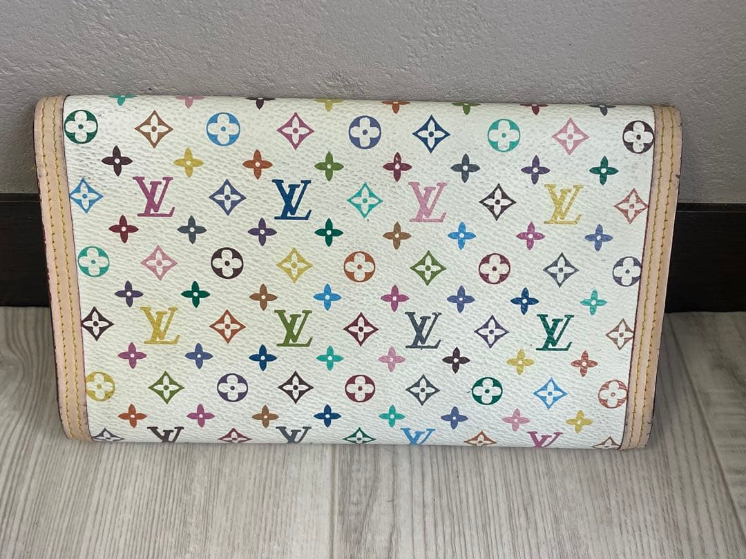 LOUIS VUITTONモノグラムマルチカラー ポルトトレゾール 三つ折長財布