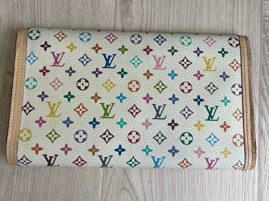 LOUIS VUITTONモノグラムマルチカラー ポルトトレゾール 三つ折長財布