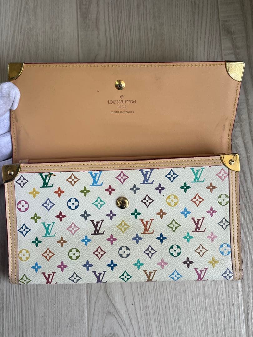 LOUIS VUITTONモノグラムマルチカラー ポルトトレゾール 三つ折長財布