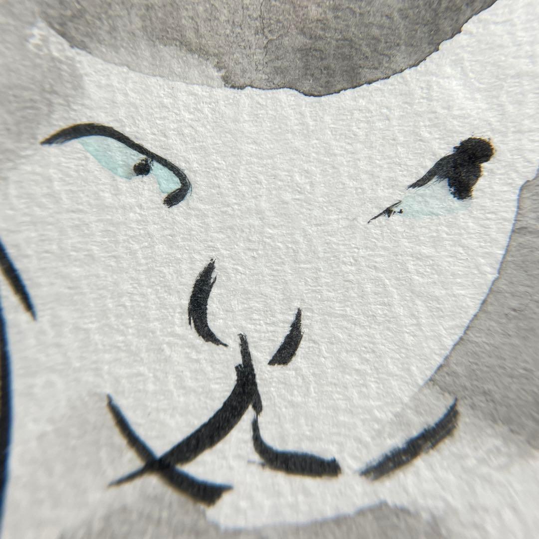 伸びる猫｜墨画 原画｜B4 額装作品｜一点物｜2025