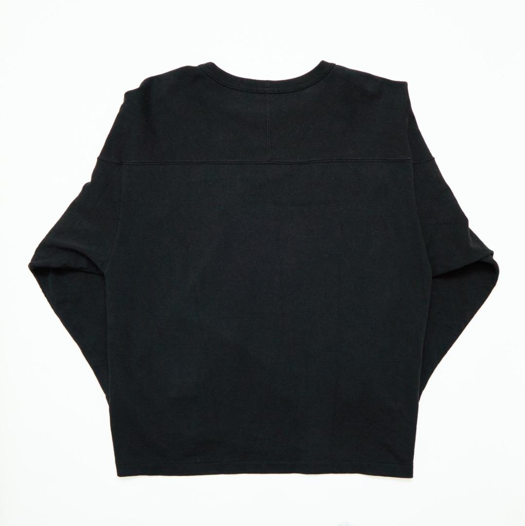 COMOLI 23SS フットボールTシャツ フェードブラック サイズ2 コモリ