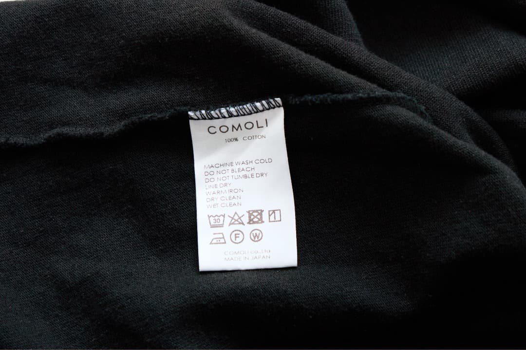 COMOLI 23SS フットボールTシャツ フェードブラック サイズ2 コモリ