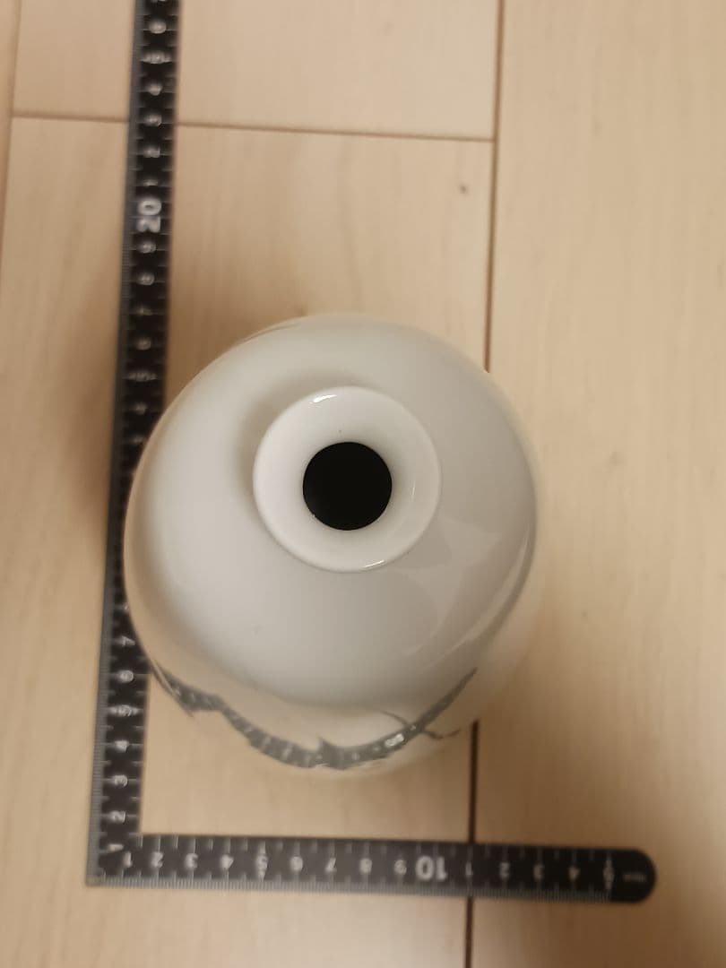 松尾博之 博泉窯 白磁蘭彫 花瓶 花生