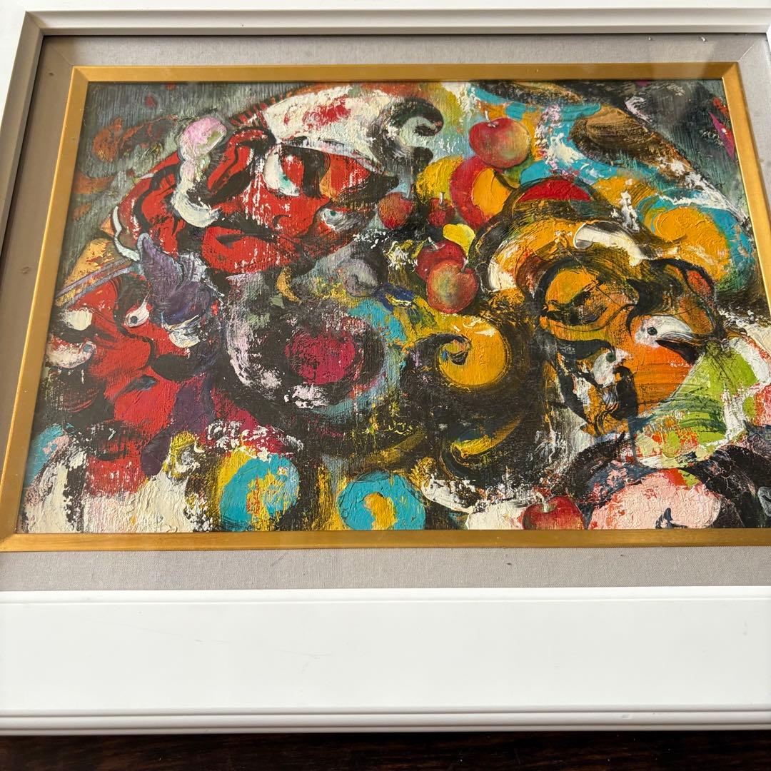 山田幸見「ねぷた勇士」油彩 F4 額装 一枚の繪取扱 油絵 油画 絵画 B