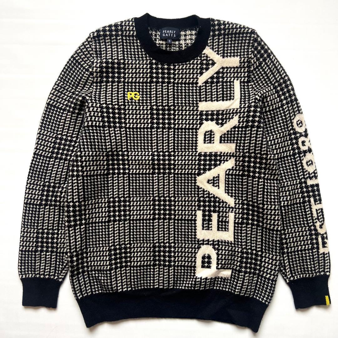 Pearly gates パーリーゲイツ　カシミヤ100% 千鳥格子柄　セーター