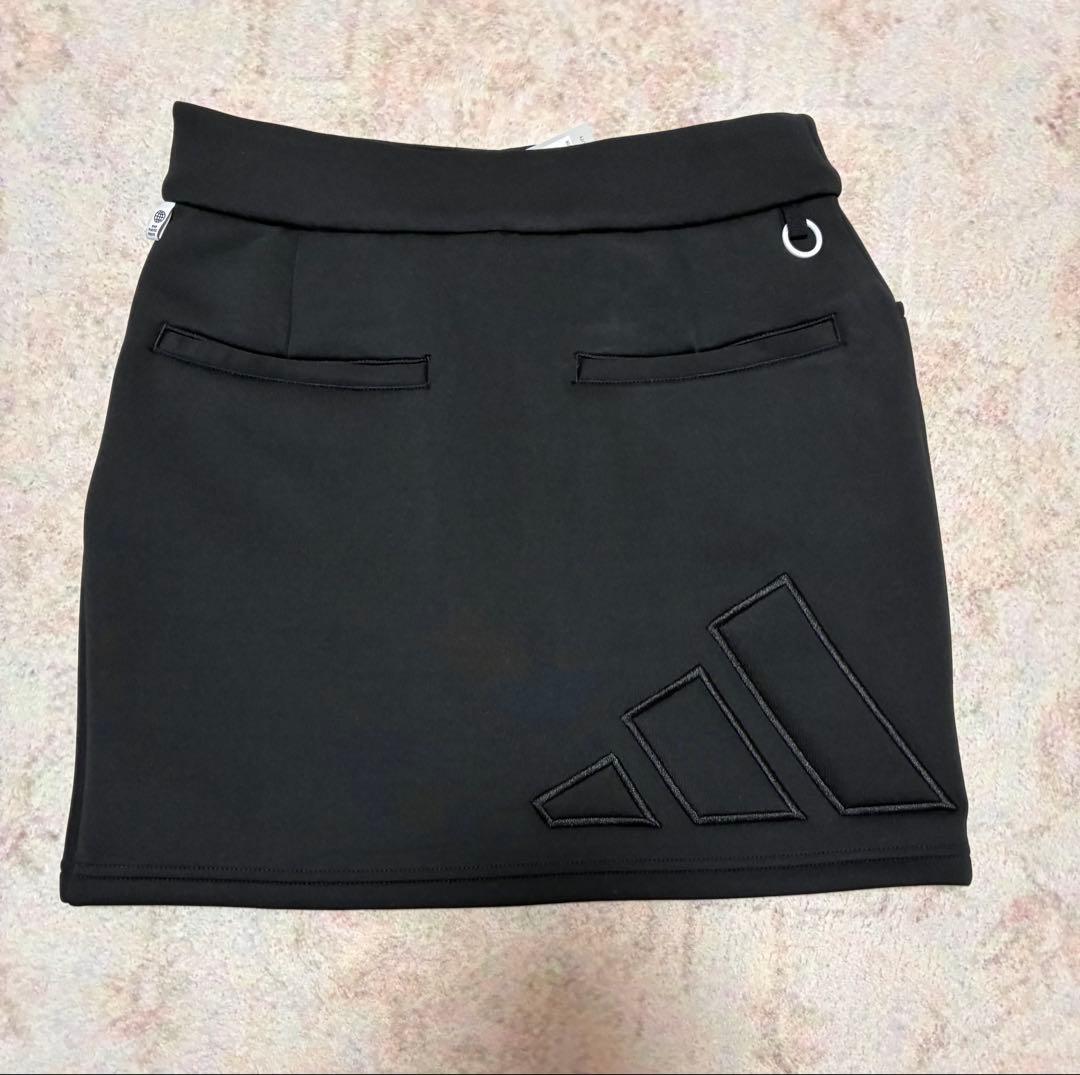 新品　アディダスゴルフ　黒 モックネックシャツ＆ダンボールニットスカート　セット