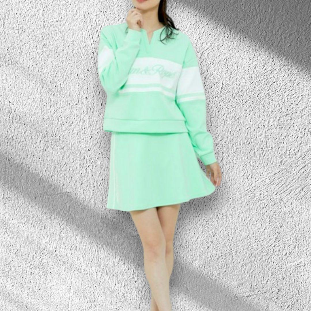 極美品 JUN&ROPE' GOLF ダンボールニット セットアップ ミント