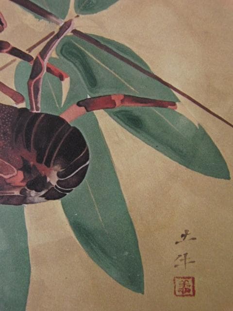 奥村土牛、【海老】、希少な大判額装用画集より、新品高級額装付