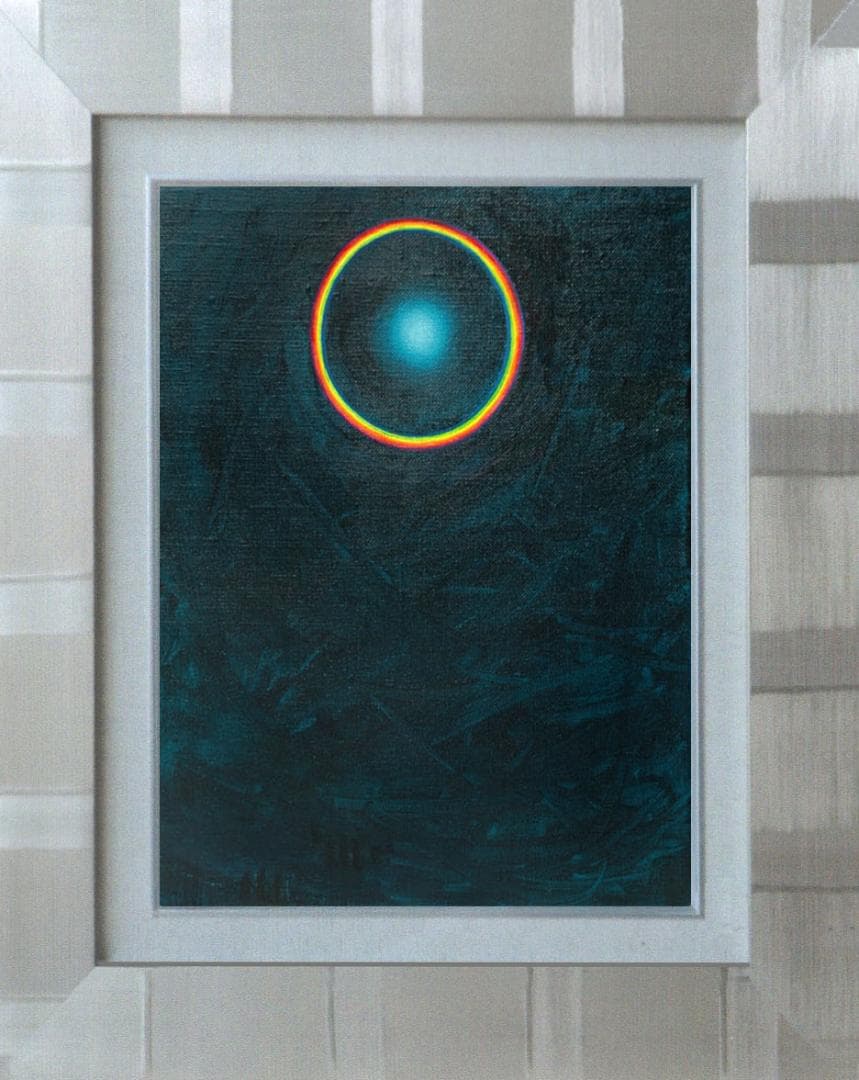 油絵 菅家令子 絵 絵画インテリア額付(白) F3-GB62023 風景祈り希望