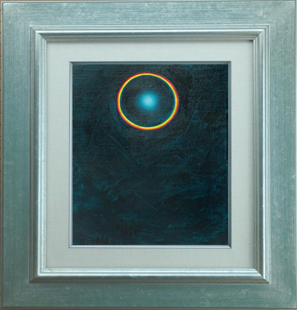 油絵 菅家令子 絵 絵画インテリア額付(白) F3-GB62023 風景祈り希望