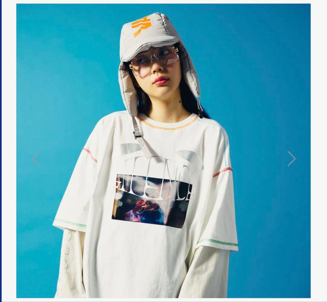 【M】新品Logo Layered T-shirt SIlENCE white