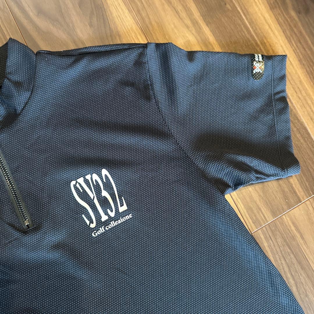 SY32 ゴルフ用ハーフジップシャツ ブラック
