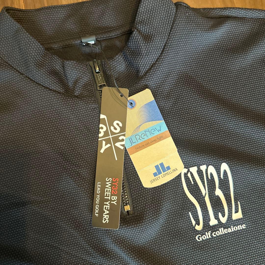 SY32 ゴルフ用ハーフジップシャツ ブラック