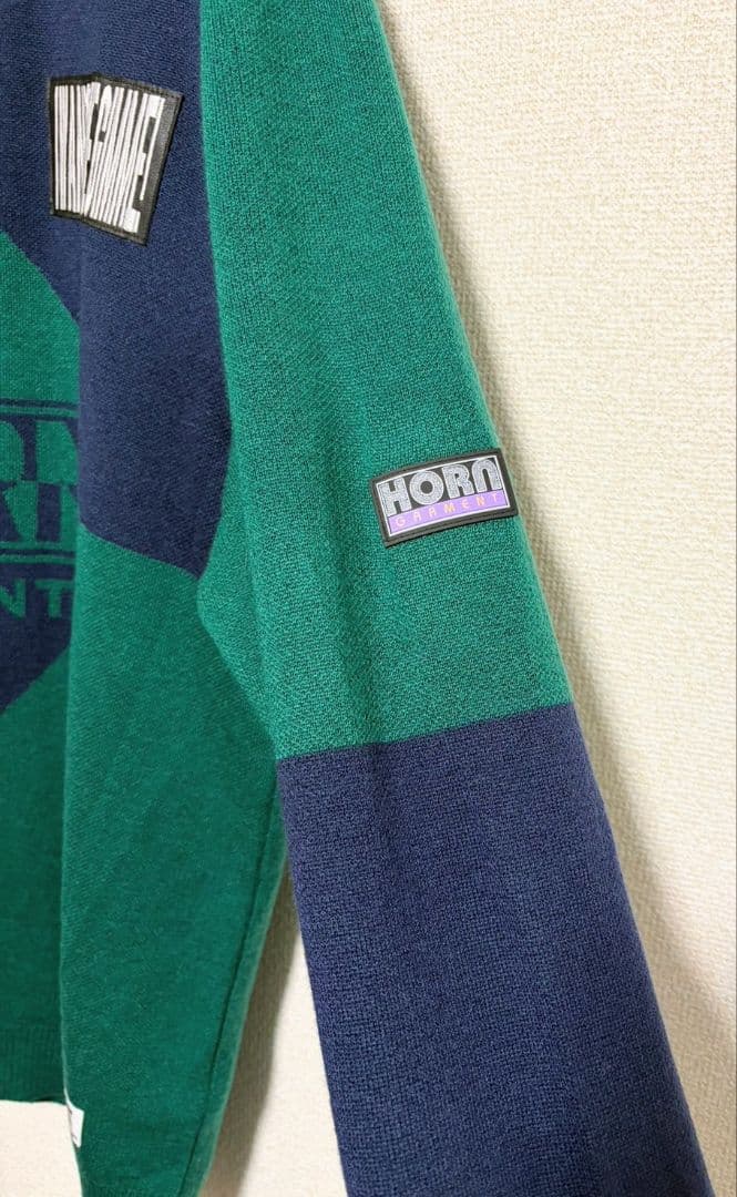 美品 HORN G.M.T ホーンガーメント クルーネックニット セーター XL