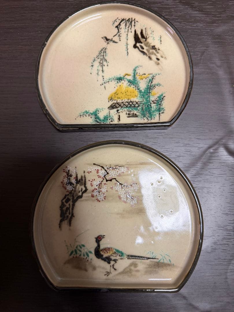 【未使用品】乾山写　定家詠十二ヶ月歌絵皿　平泉謹製　木箱入