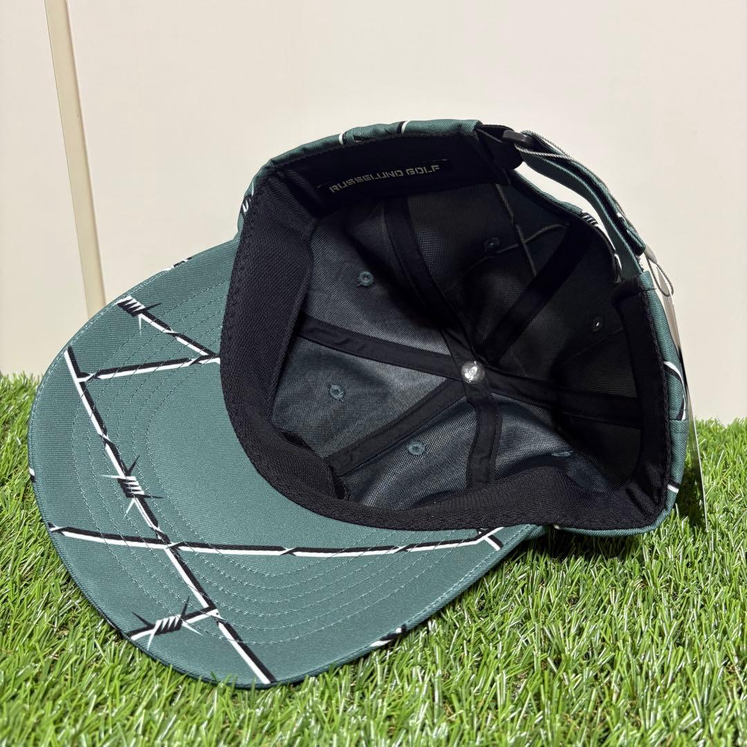 【RUSSELUNO】新品　ルチャロゴ有刺鉄線デザインキャップ　ゴルフ　メンズ