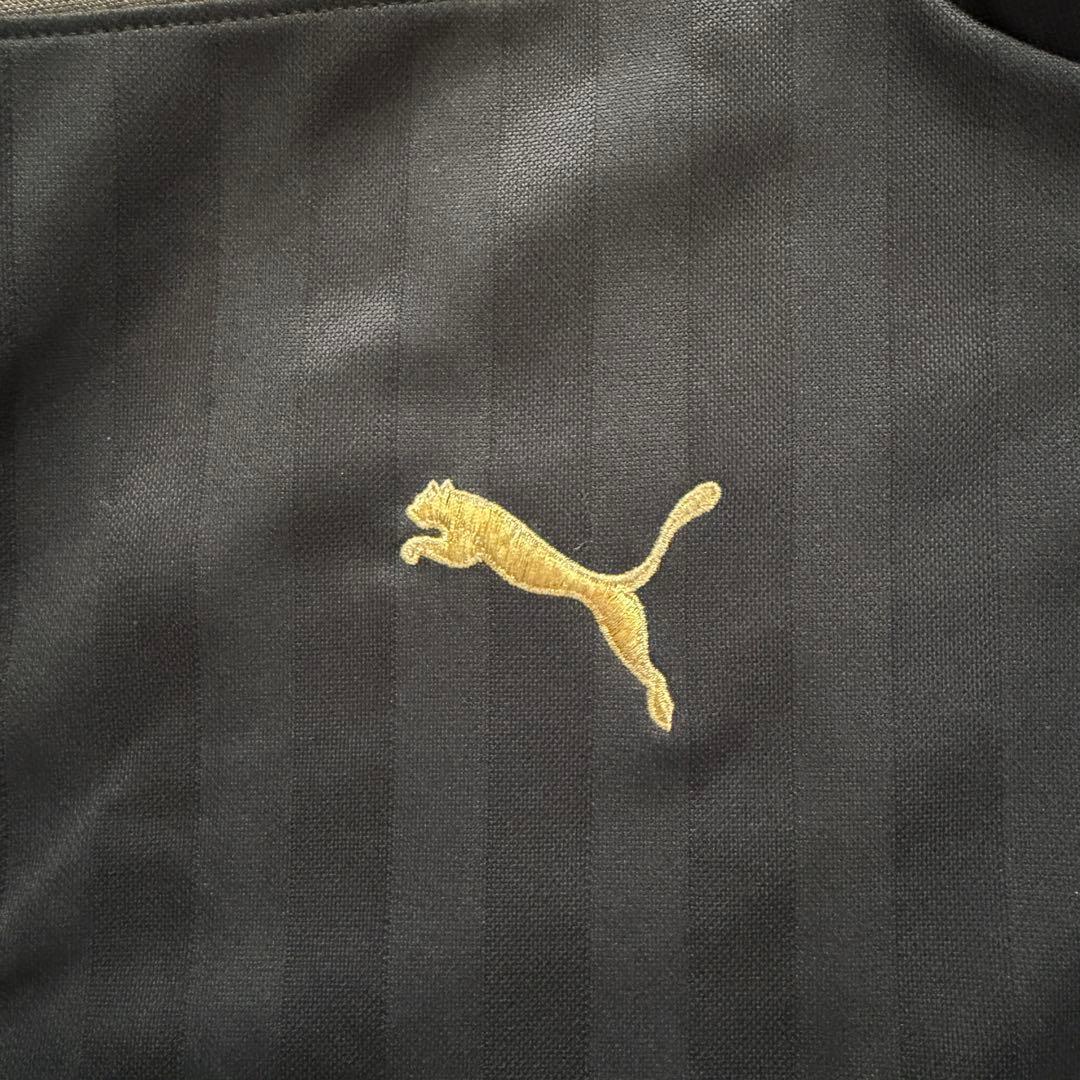 PUMA プーマ トラックジャケット セットアップ 刺繍 黒 金 大きめサイズ