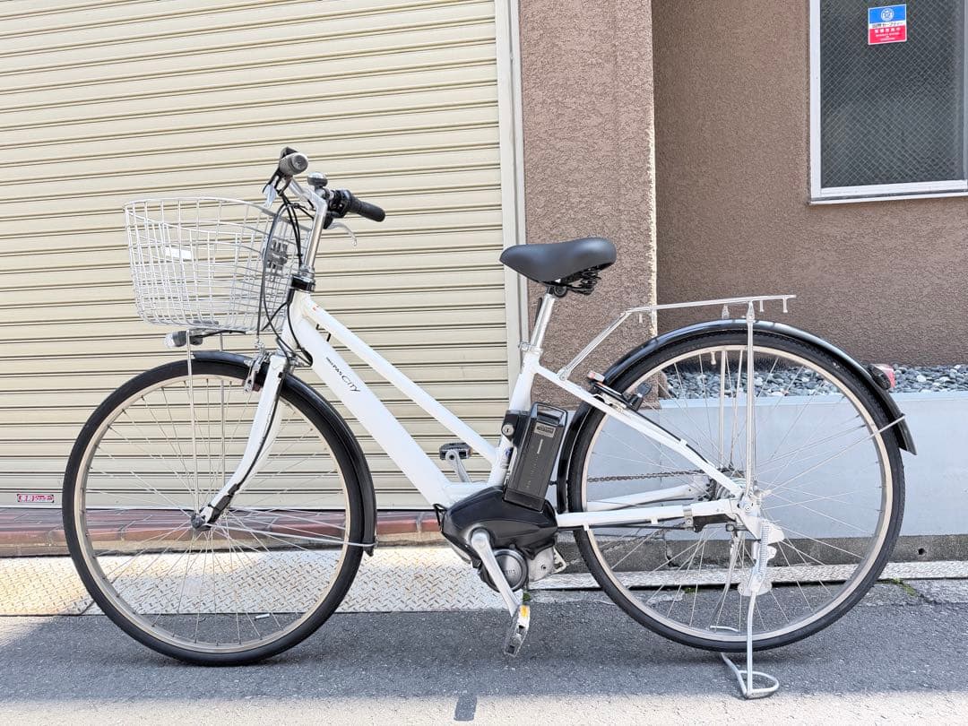 大阪府　ヤマハ　ホワイト　電動アシスト自転車　27インチ