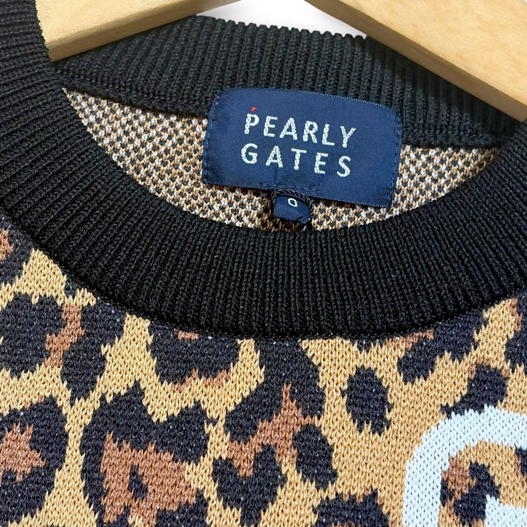 PEARLY GATES パーリーゲイツ レオパード柄 ダブルジャガード ニット