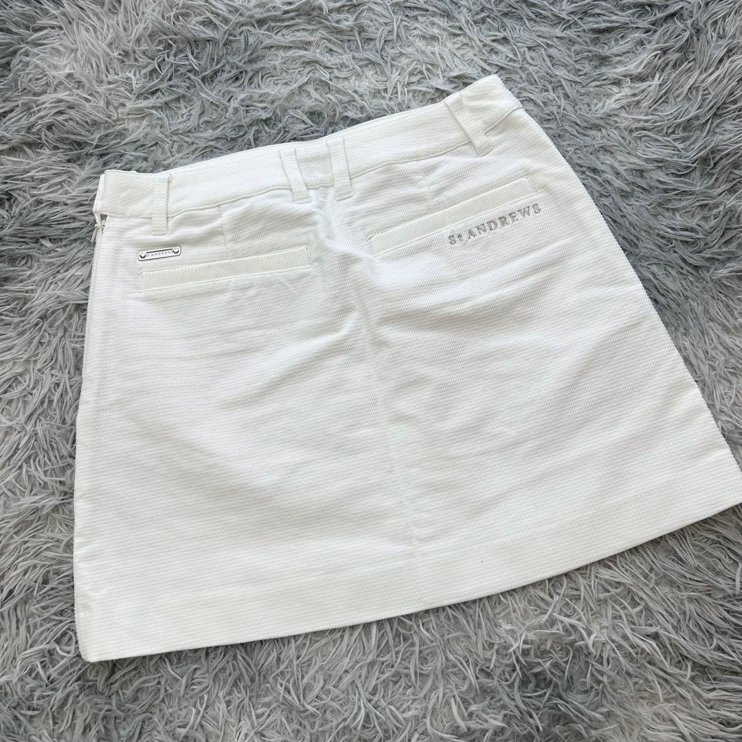 新品　セントアンドリュース　スカート　ストレッチ　ホワイト　秋冬　Mサイズ