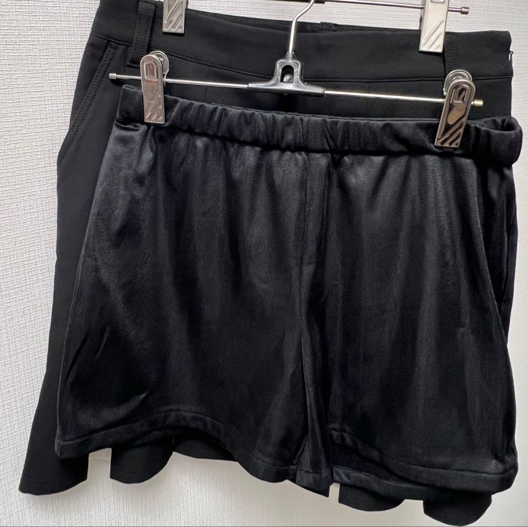 Jun & Ropé 冬スカート裾タックプリーツスカートM黒