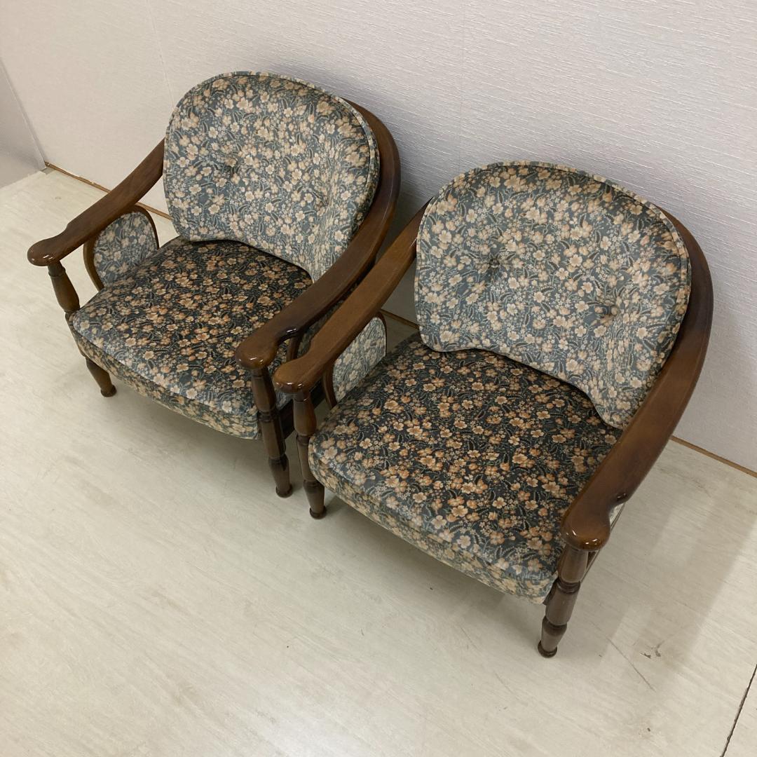 【カリモク】コロニアル　一人掛けソファ　アームチェア　椅子　２脚セット