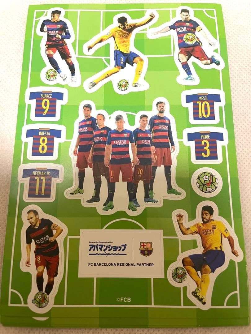 アパマン×バルセロナ FCバルセロナ 4冠達成記念 ステッカー 5枚セット