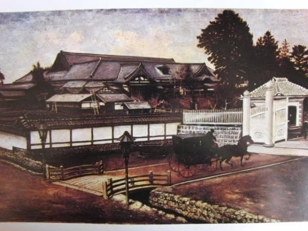 高橋由一、宮城県庁門前図、希少な額装用画集画、状態良好