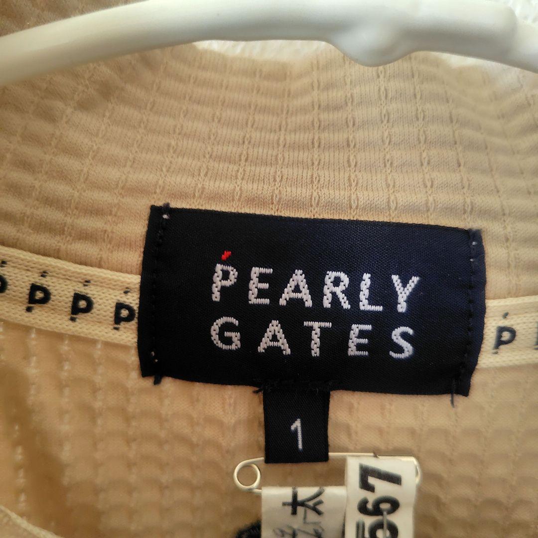 PEARLYGATES 　ハーフジップ　ゴルフウェア　ベージュ　半袖　サイズ1