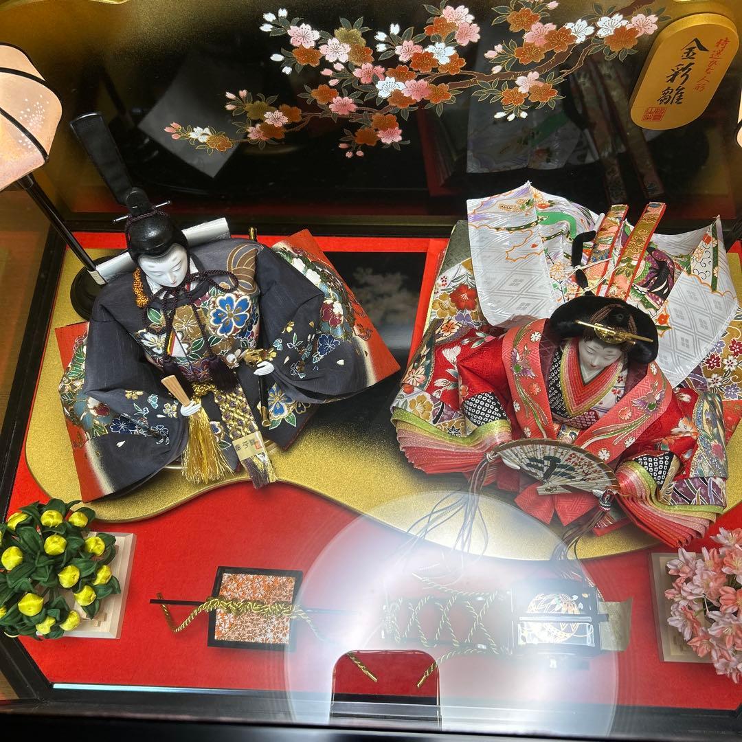 【極美品】　雛人形 親王飾り お内裏様 お雛様セット 被布付き　金彩雛　ひな祭り