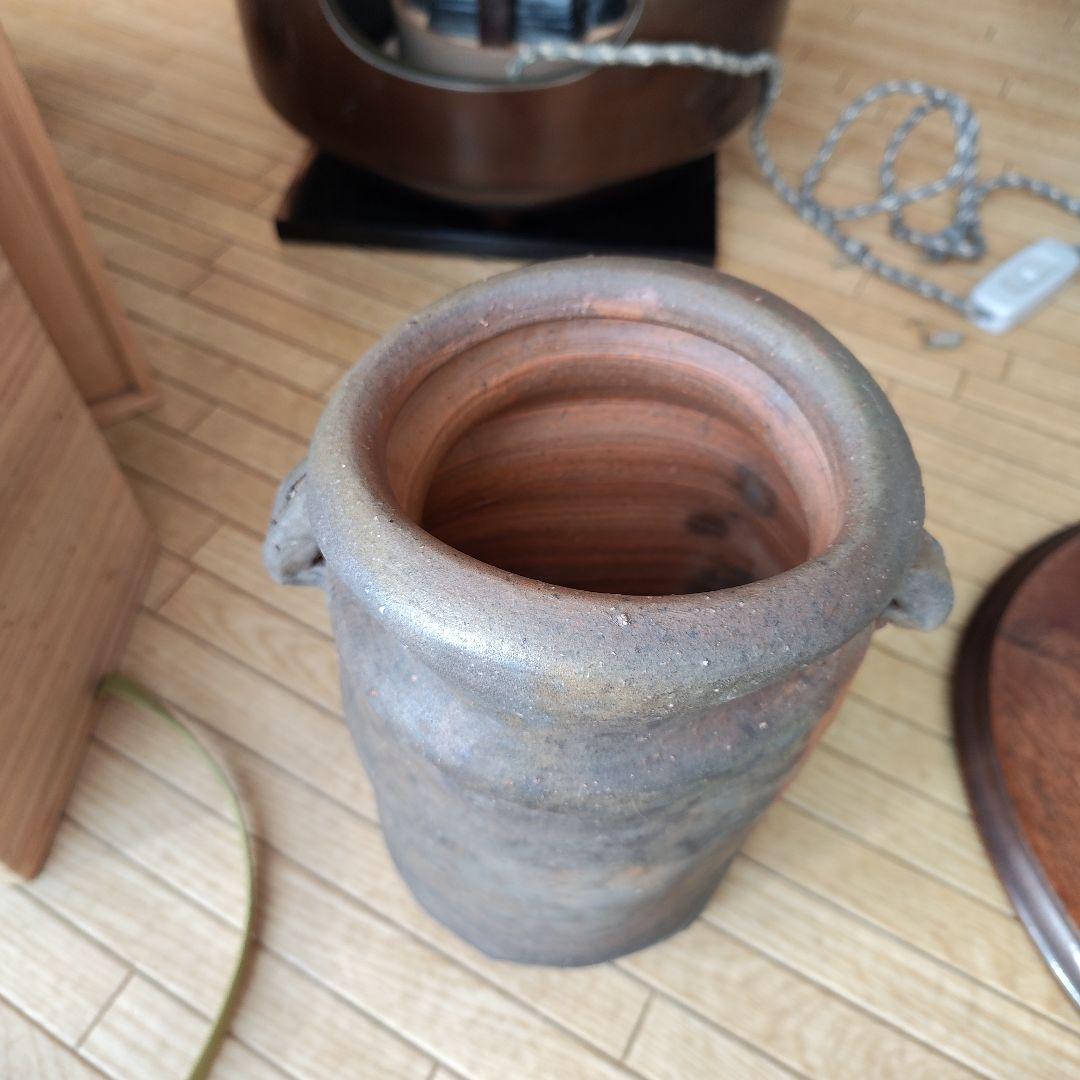 金重有邦　作　備前焼 耳付花入