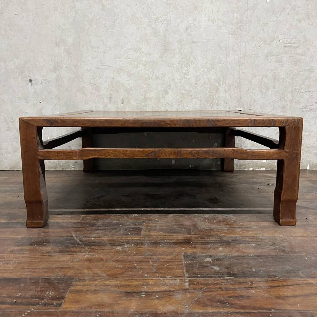 古家具 座卓 木製 W76×D76×H30.5cm 花台 ちゃぶ台 机 昭和