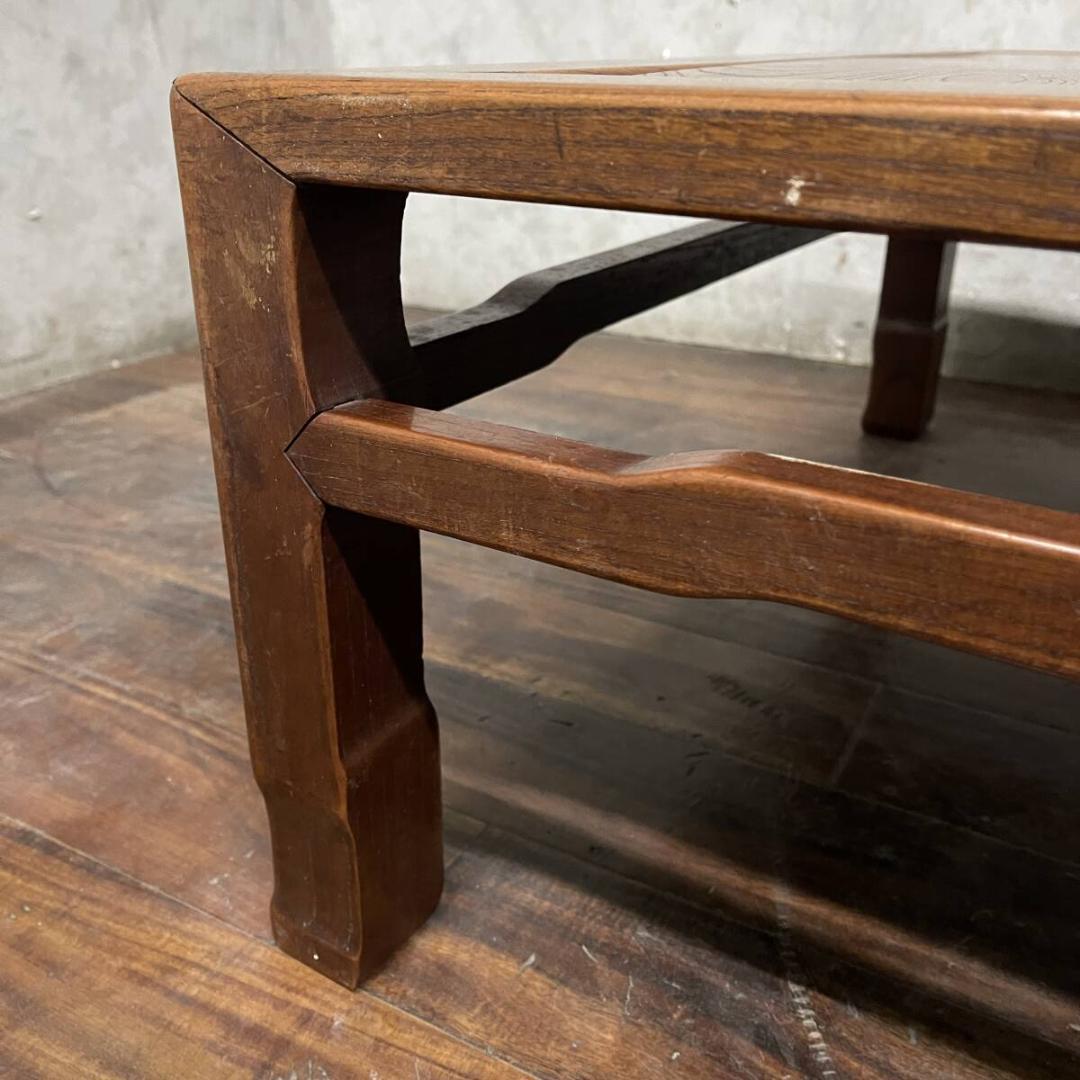古家具 座卓 木製 W76×D76×H30.5cm 花台 ちゃぶ台 机 昭和