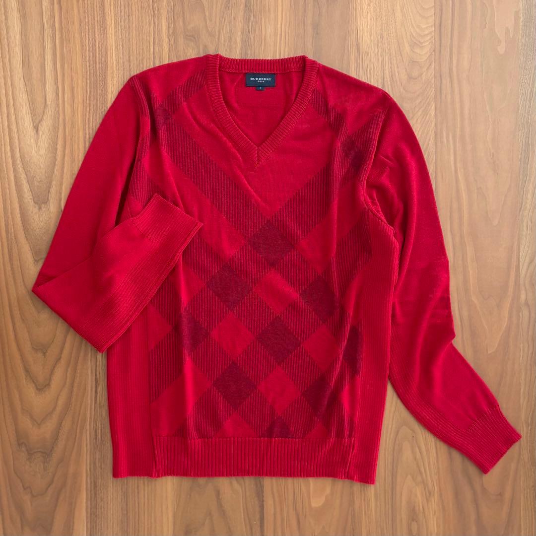 BURBERRY GOLF ニット セーター Vネック ゴルフウェアLサイズ美品