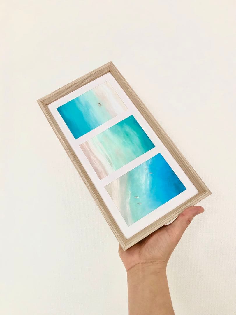 ハワイ サラカードルSarah Caudle Art額付き三連アート／横タイプ
