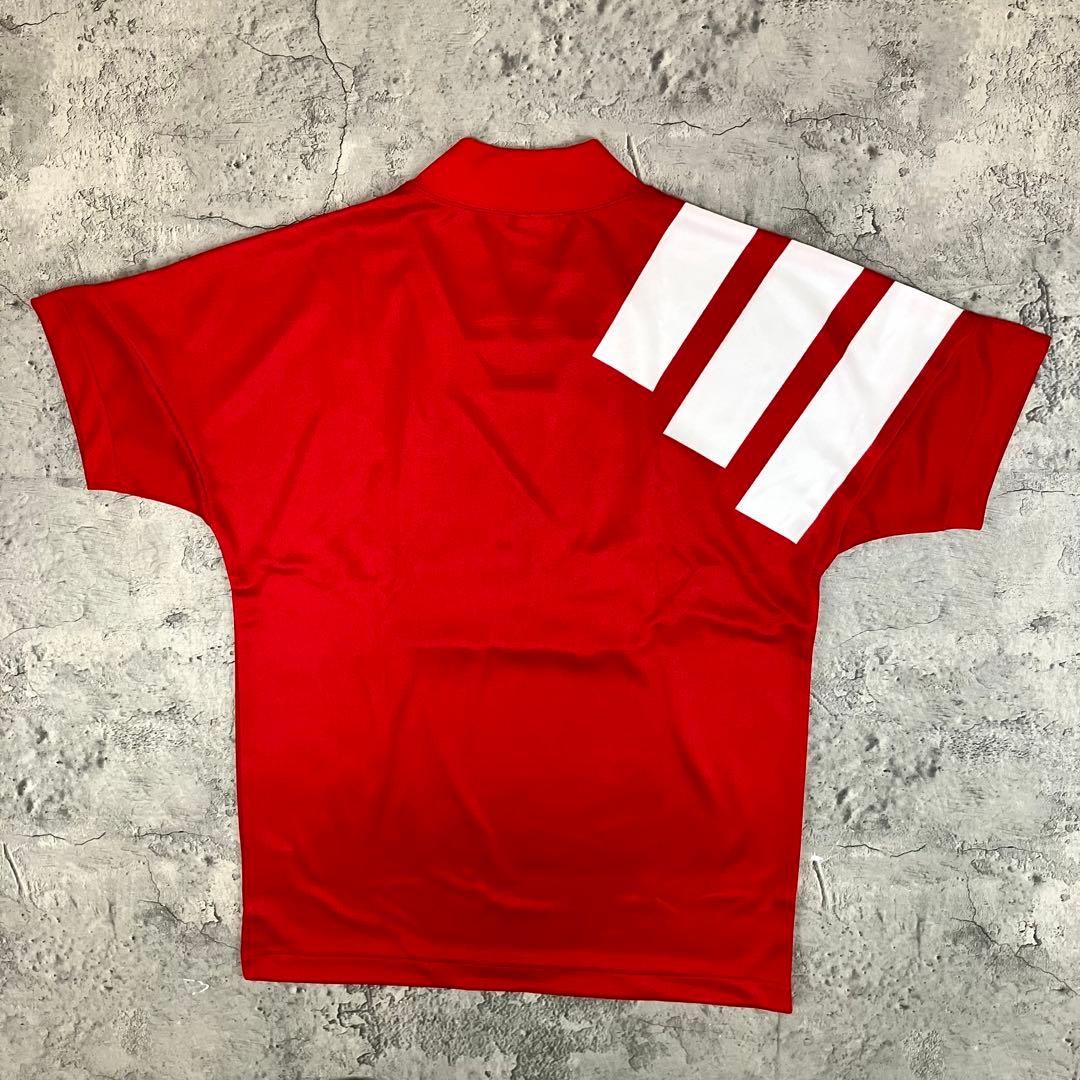 90s adidas EQUIPMENT ゲームシャツ デサント製 古着 赤 L
