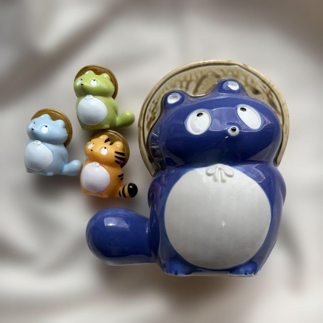 ぼんやり子だぬき　ブルーベリー　陶器