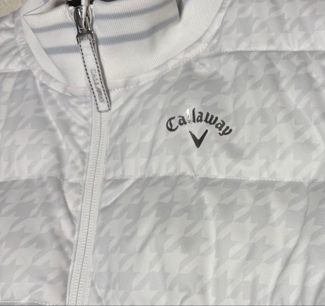 Callaway レディースジャケット S ホワイト千鳥柄