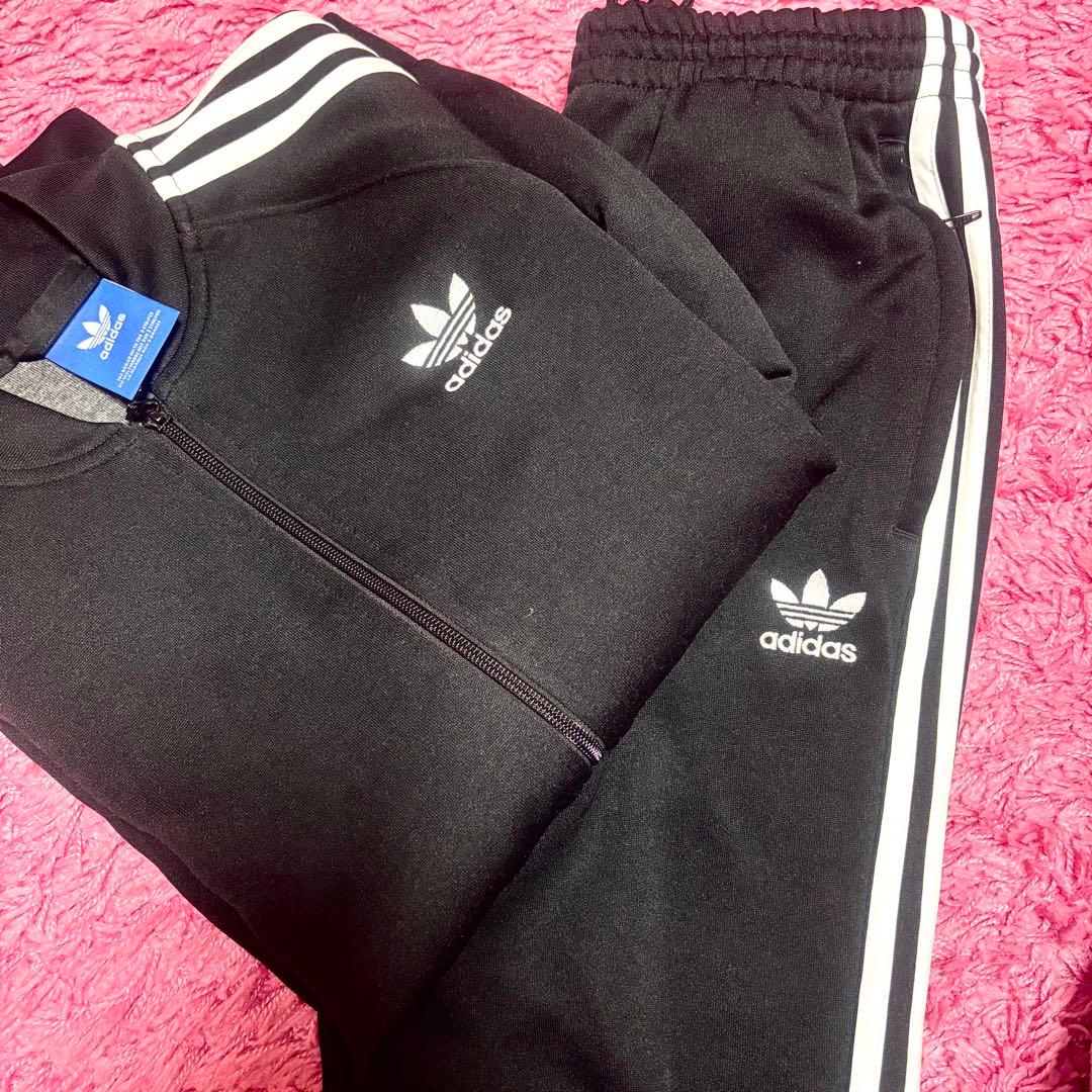 adidas アディダス 黒 ジャージ上下セット Lサイズ