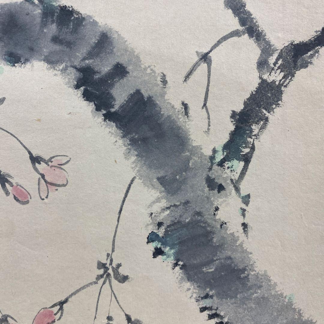 美品 掛け軸 寿昌作 桜図 共箱 花鳥 縁起物 年中掛け