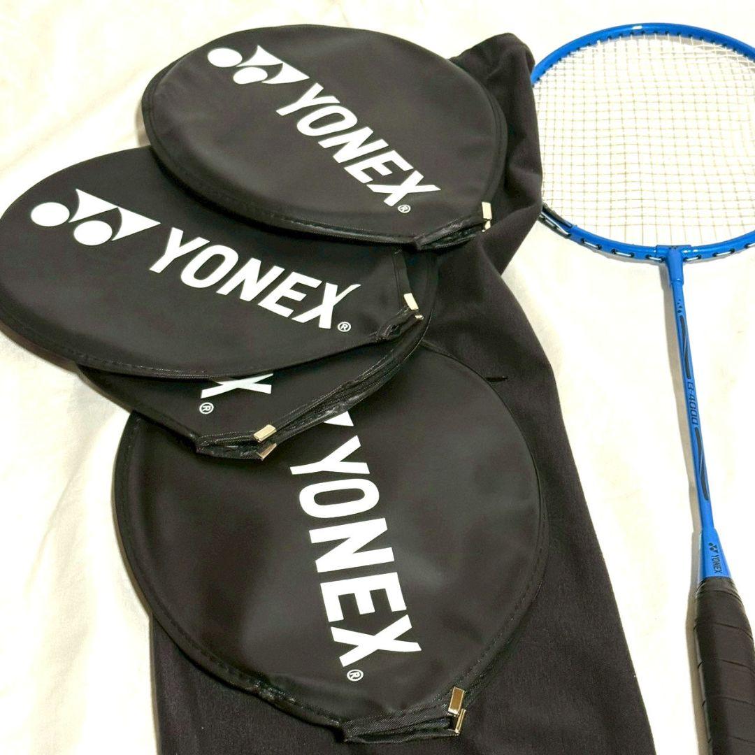 YONEX ヨネックス B-4000 バトミントン ラケット 4本セット 青 橙