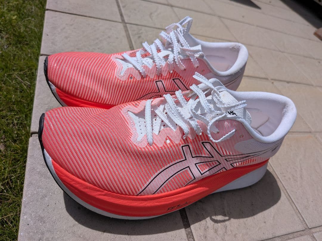 ASICS S4ランニングシューズ 25.0cm ピンク ストライプ
