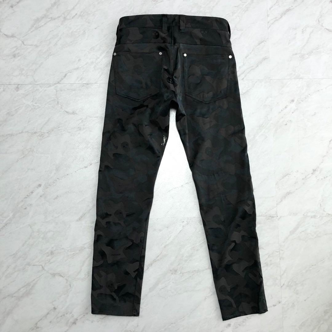 【美品】MARK&LONA パンツ カモフラ スカル ストレッチ ブラック S