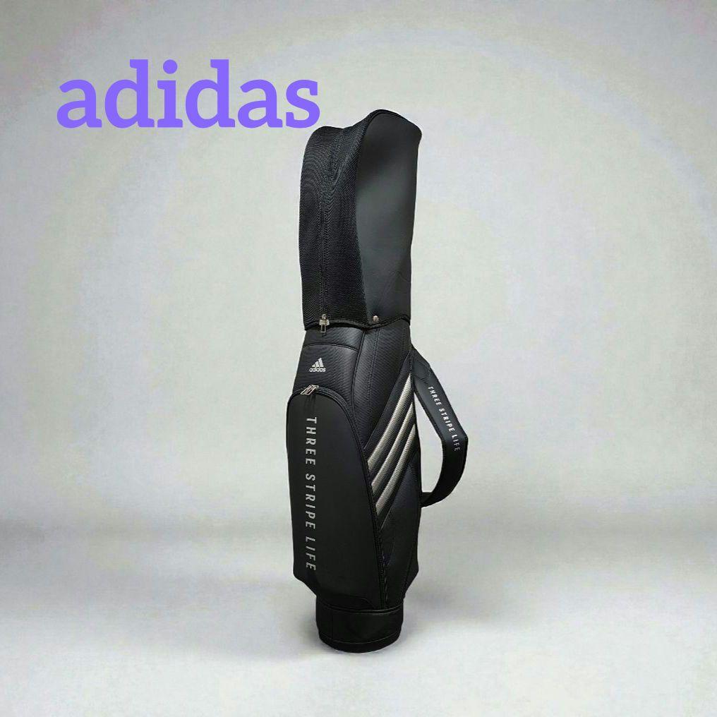 アディダス adidas 軽量 スリーストライプ キャディバッグ メンズブラック